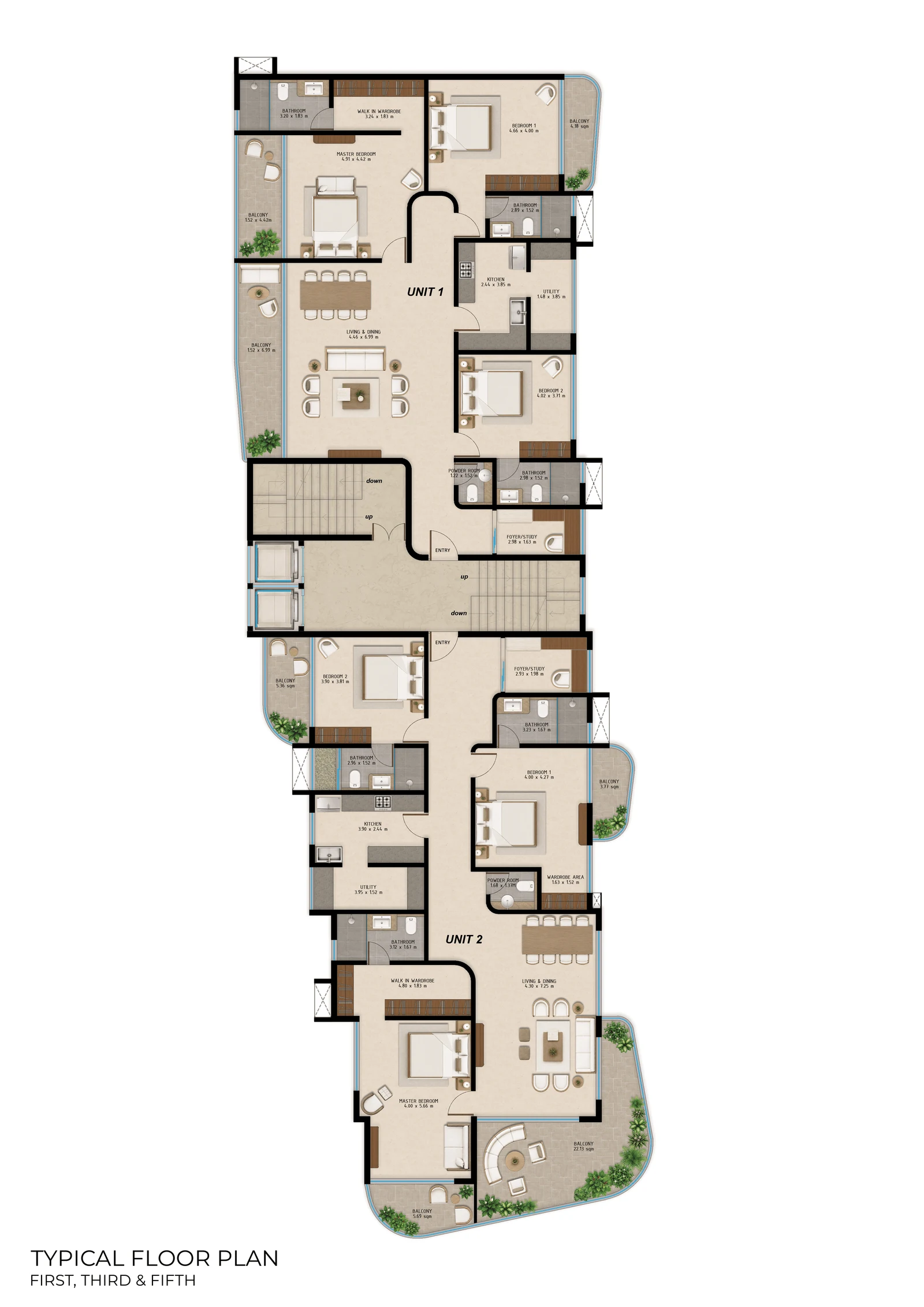 1, 3 & 5 Plan — Vista Do Mar Apartment