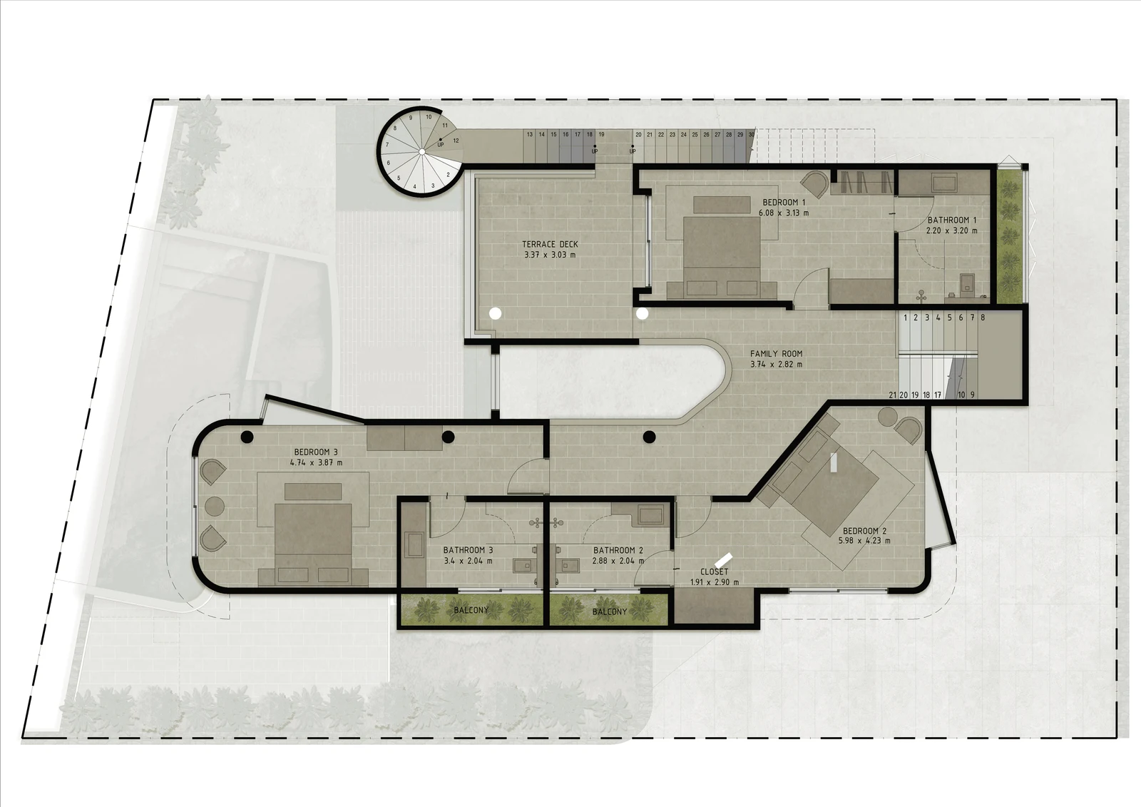 First Floor Plan — Villa Praana