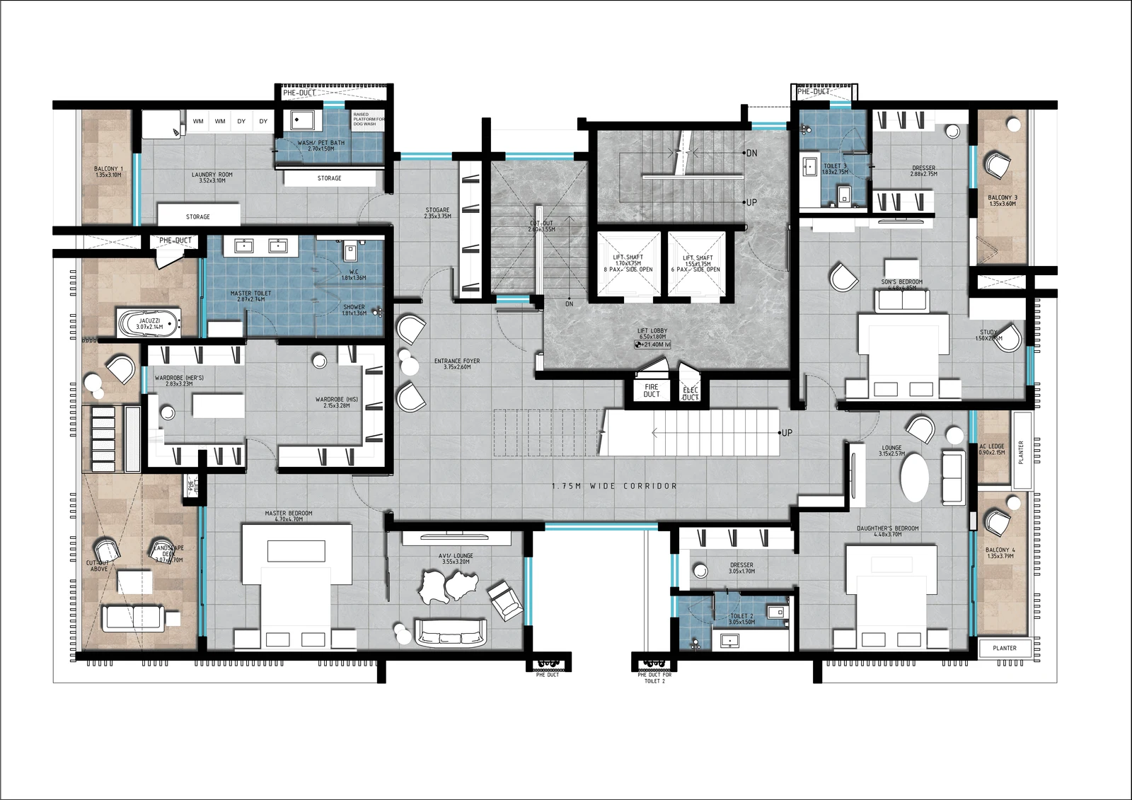 4th Floor Plan — Lake View Apartment