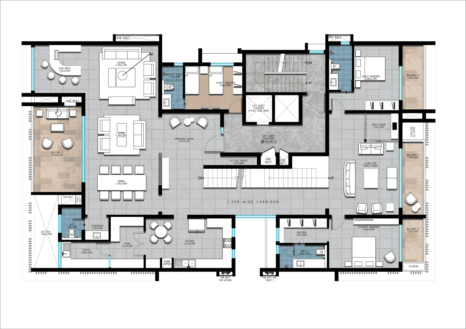 5th Floor Plan — Lake View Apartment