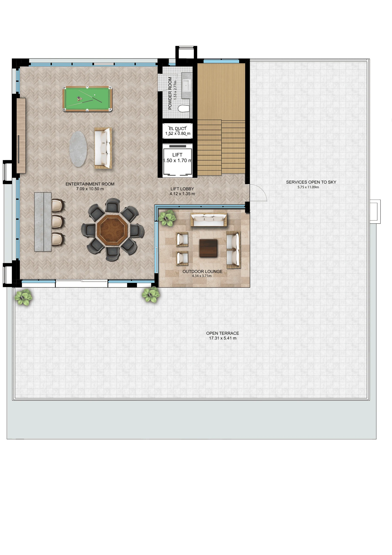 Terrace Floor Plan — Marina Residence
